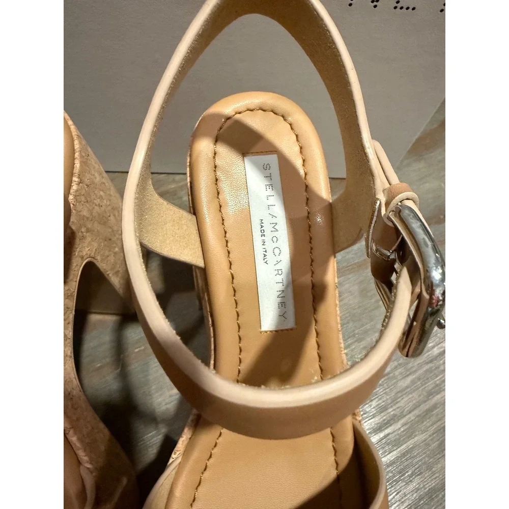 Stella McCartney Skyla Platform Sandals VEGEA Vegan Cork Heel 38.5 9.5 NIB‎